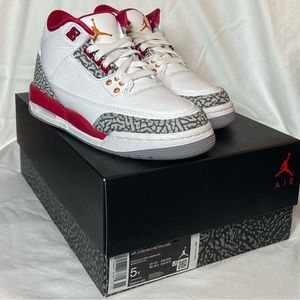 Air Jordan 3 Retro Cardinals 5Y.  New in Box
